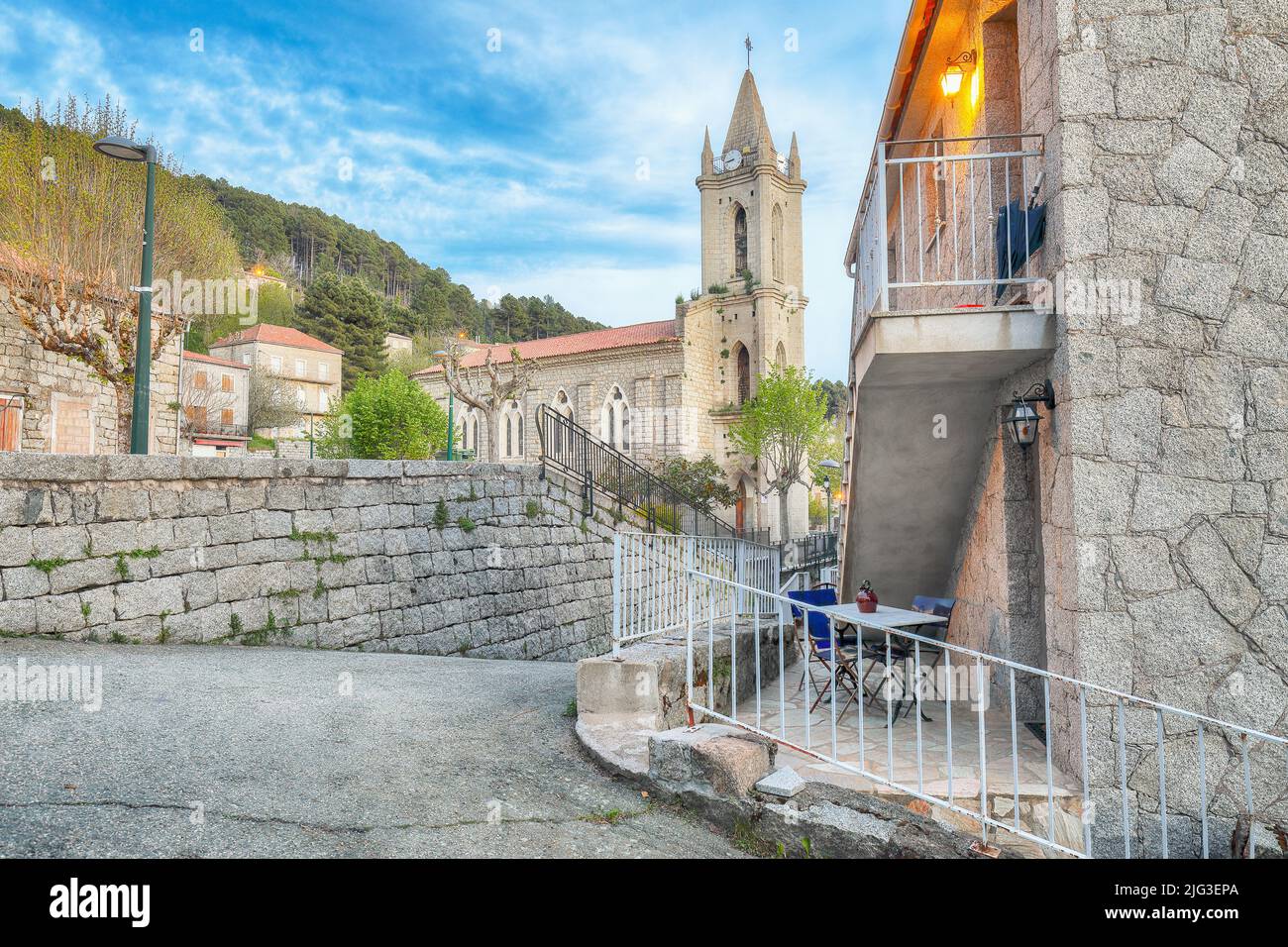 Majestic evening cityscape with Parish Church of the Assumption in