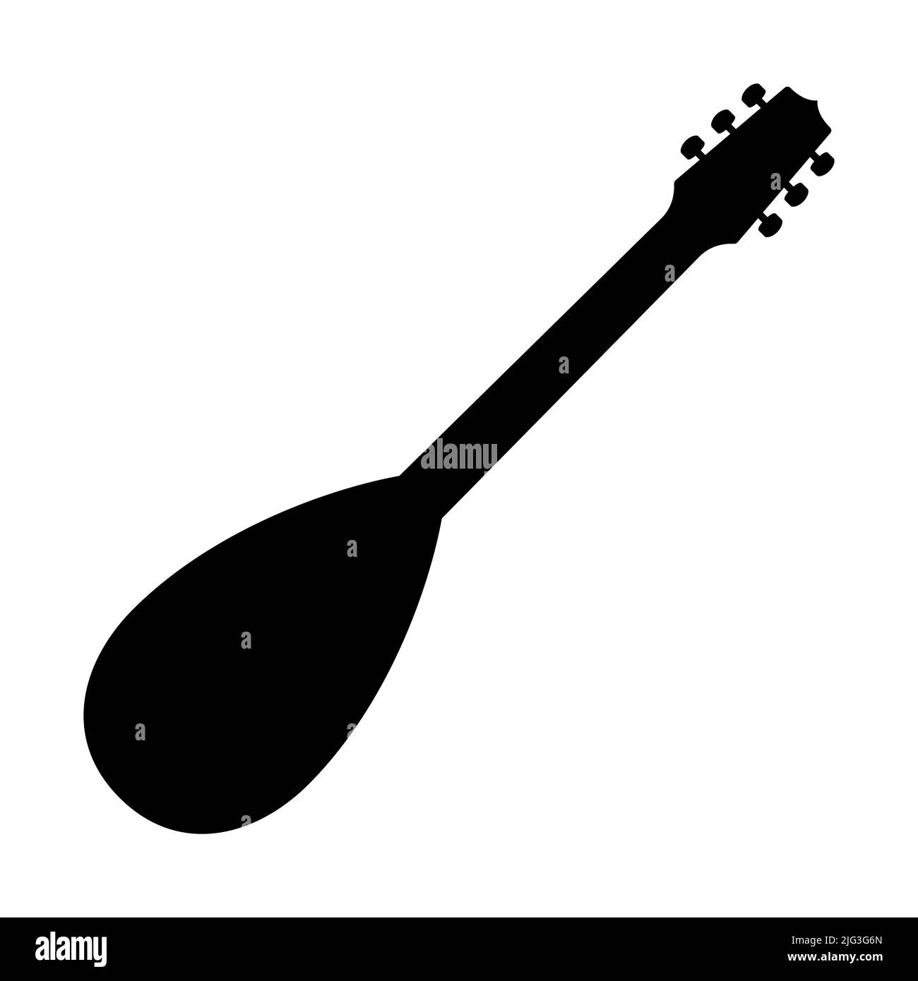 Acoustic guitar icon. Black silhouette of guitar. Music instrument icon