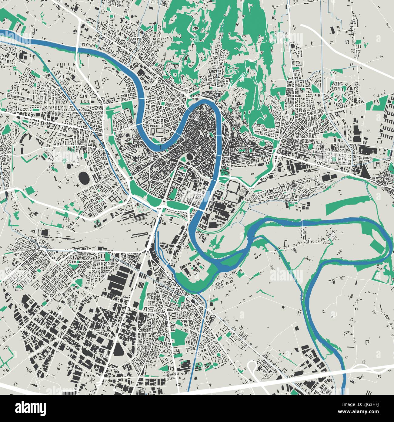 Vector map of Verona. Urban city in Italy. Street map poster