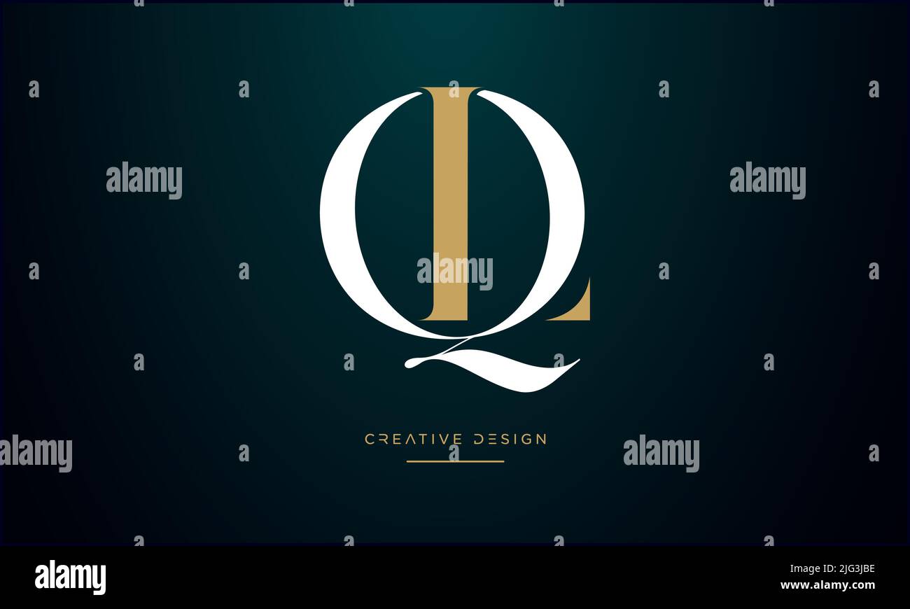 QL, LQ, L or Q Alphabet Letters Abstract Icon Logo Monogram Stock