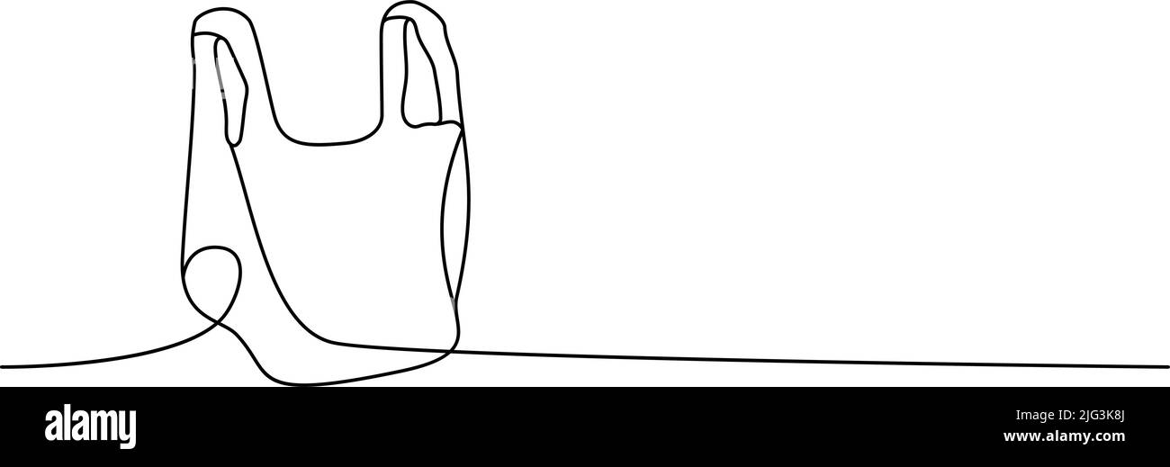 Plastic bag one line continuous drawing Waste bag continuous one line Plastic bag one line continuous drawing Waste bag continuous one line