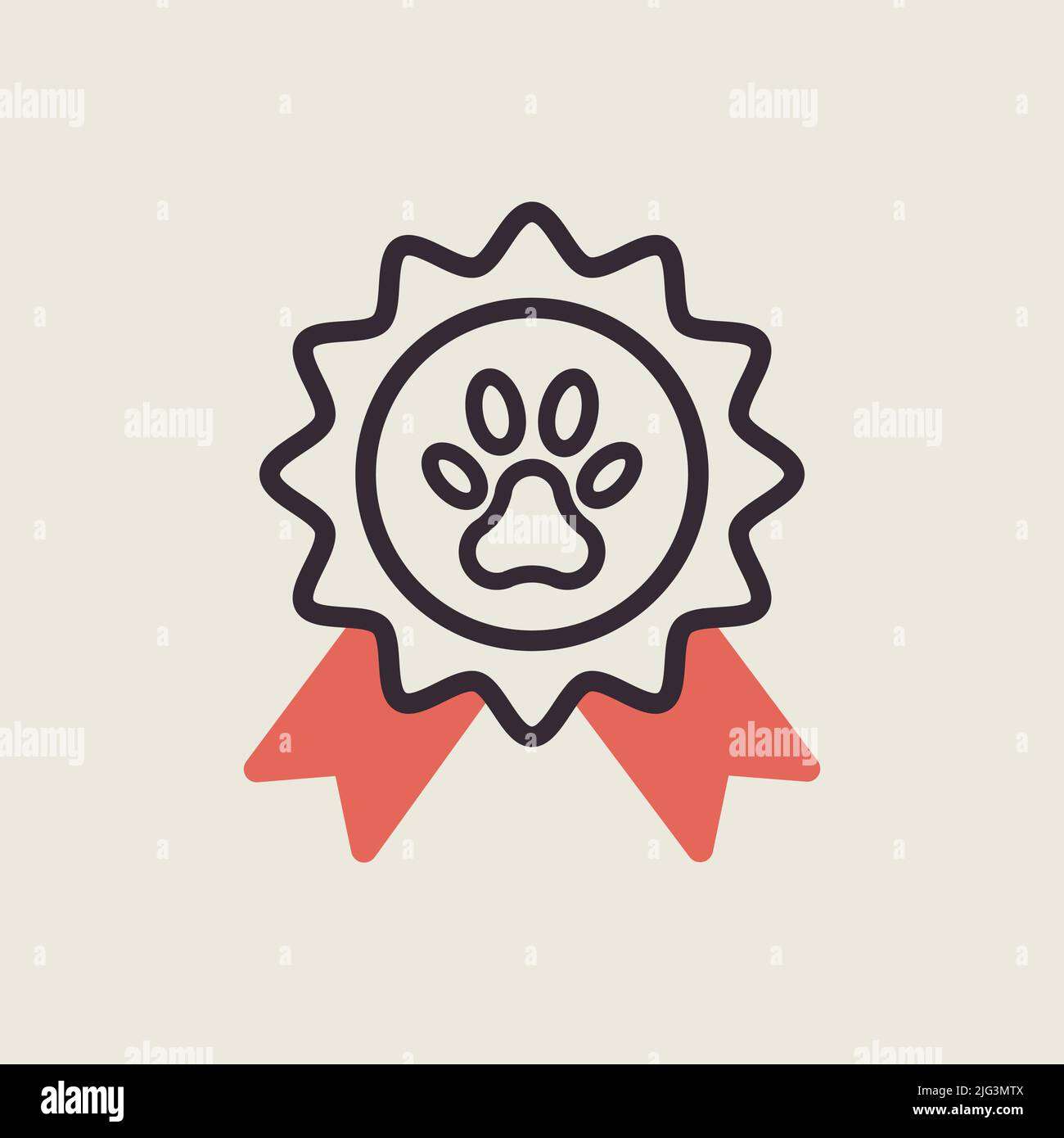 Pets award rosette vector icon. Pet animal sign. Graph symbol for pet ...