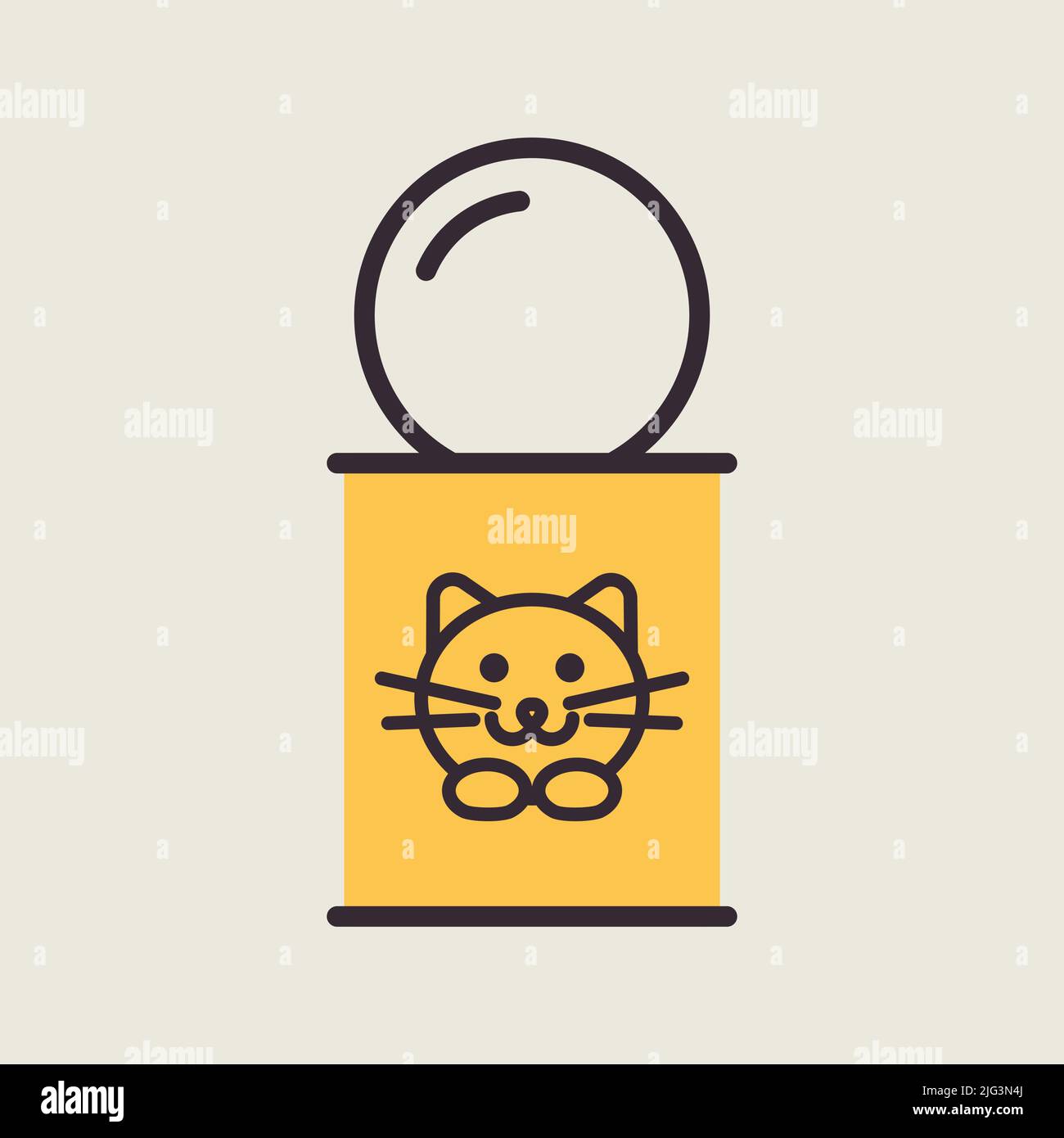Pet cat food can vector icon. Pet animal sign. Graph symbol for pet and
