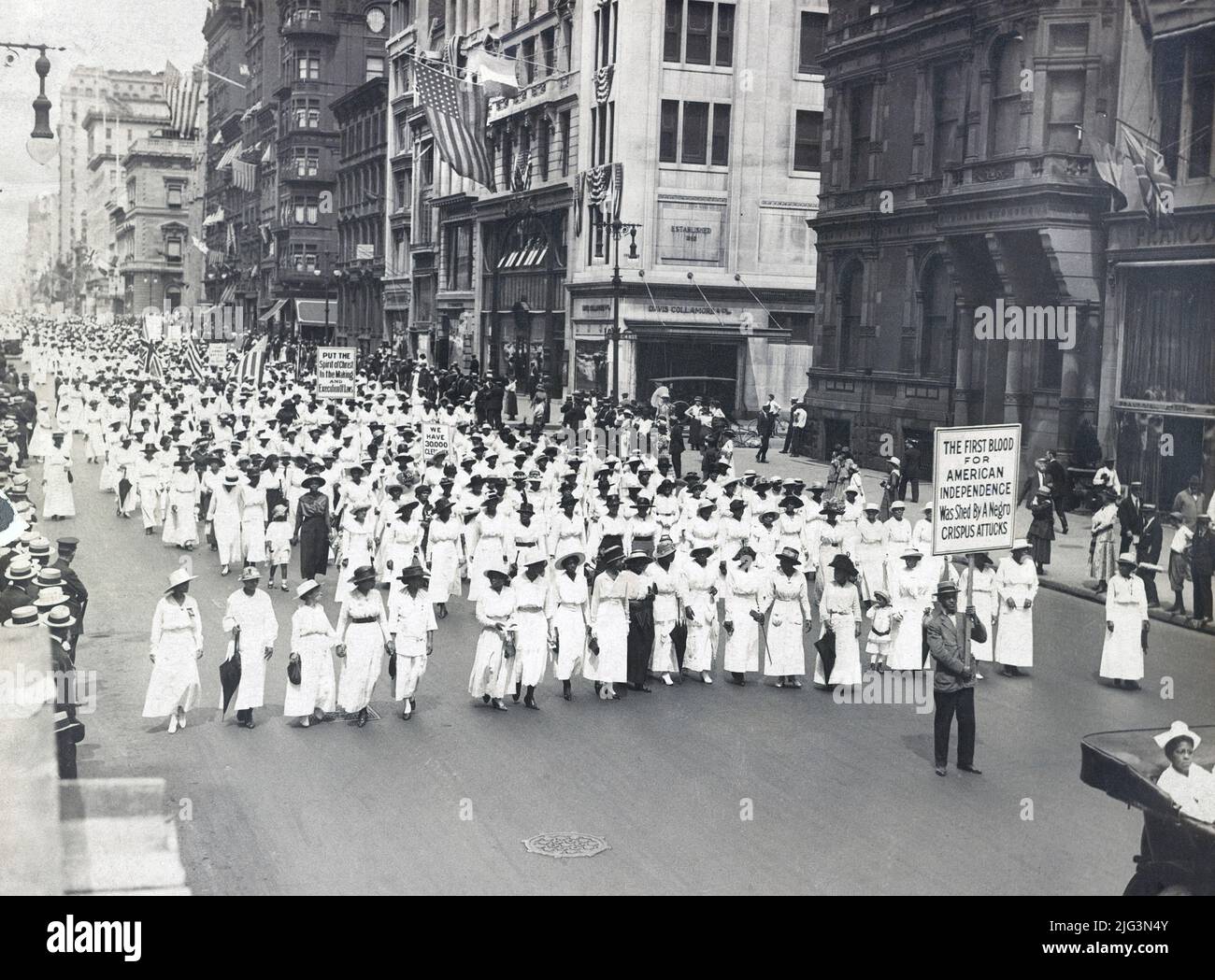 Silent Parade Protest against East St. Louis Riots, New York City, New York, USA, Underwood & Underwood, July 28, 1917 Stock Photo