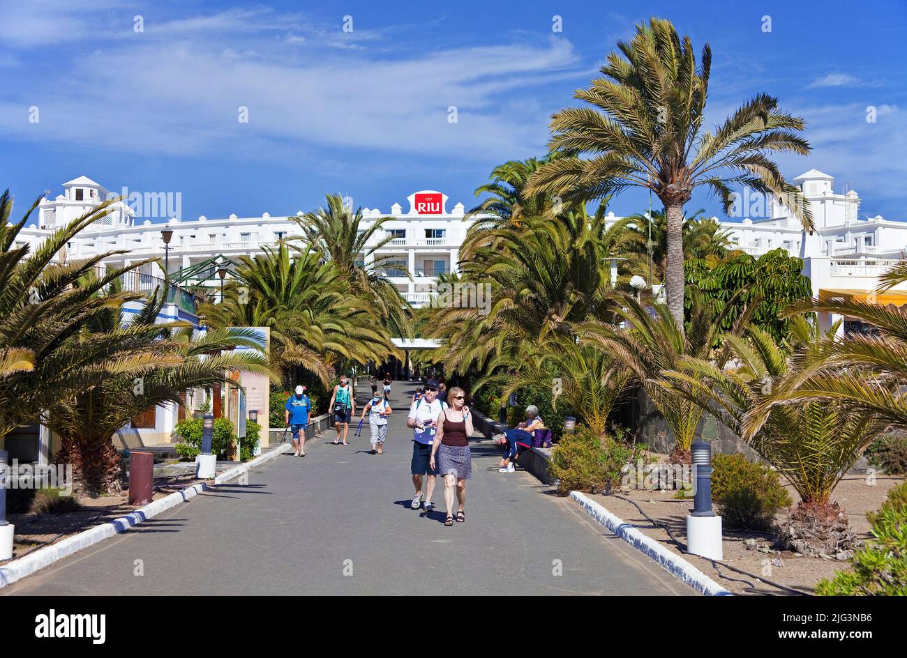Riu hotel, big hotel between Maspalomas and Playa del Ingles, Grand Canary, Canary islands, Spain, Europe Stock Photo