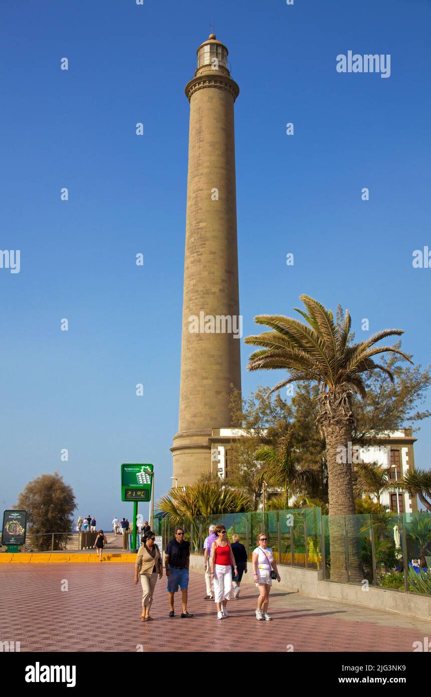 Lighthouse of Maspalomas, landmark, Grand Canary, Canary islands, Spain, Europe Stock Photo