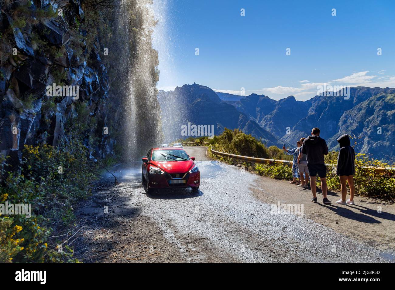 natural car wash in the mountains Stock Photo