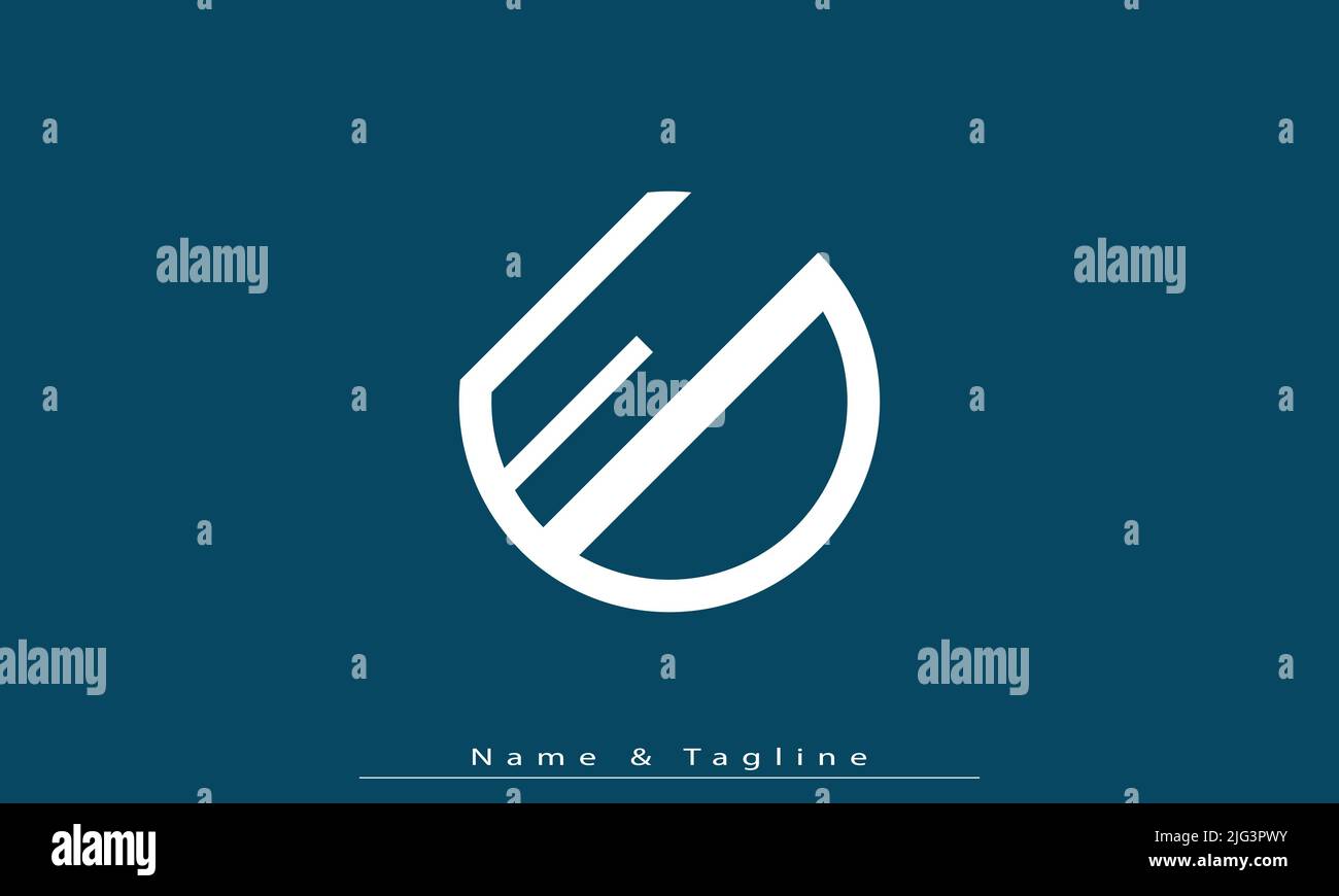 Alphabet letters Initials Monogram logo FD , DF Stock Vector