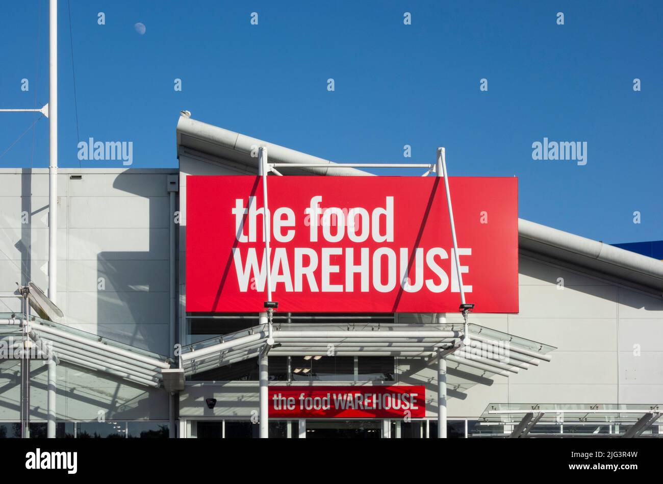 The Food Warehouse sign, West Quay, Southampton, UK Stock Photo
