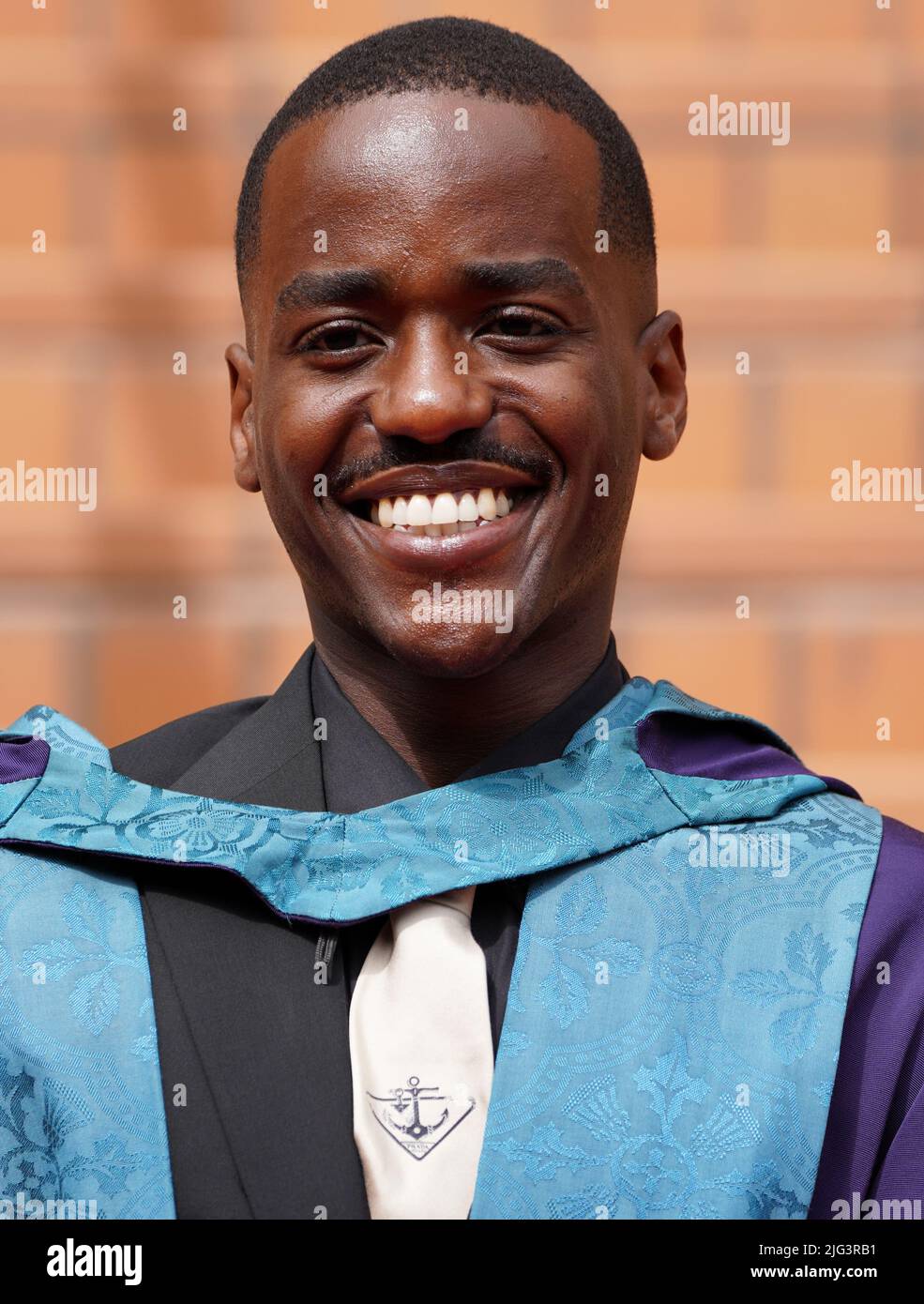 Actor Ncuti Gatwa after receiving his honorary doctorate from the Royal Conservatoire of Scotland in Glasgow. Picture date: Thursday July 7, 2022. Stock Photo