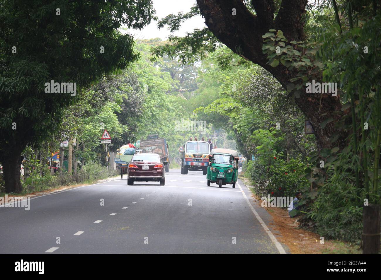 14 April 2022 Barishal, Bangladesh. A view of the highways of Bangladesh. Stock Photo