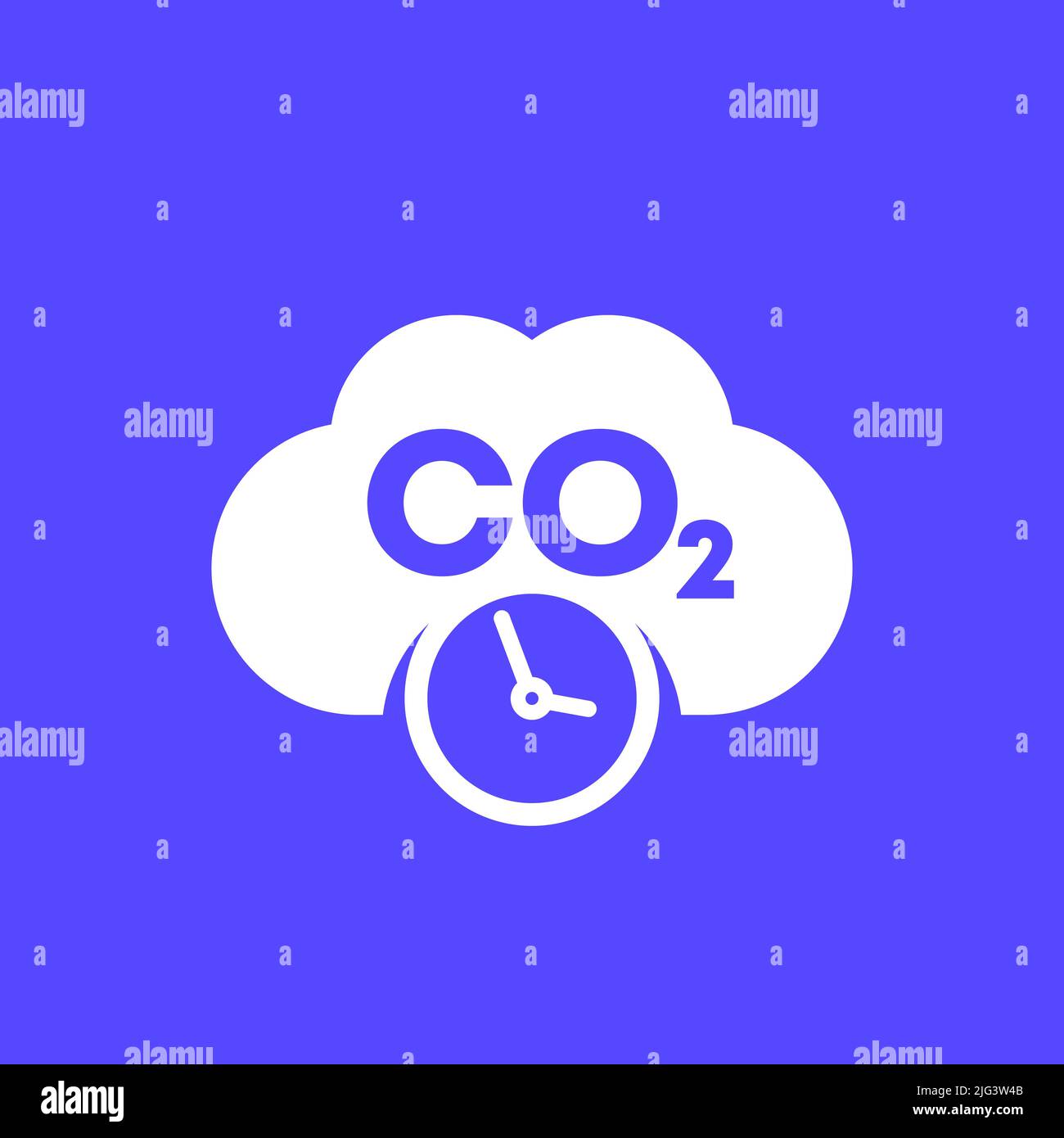 co2 gas, carbon dioxide emissions and time icon Stock Vector Image