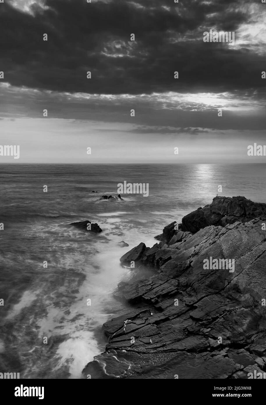 Walking the south coast Black and White Stock Photos & Images - Alamy