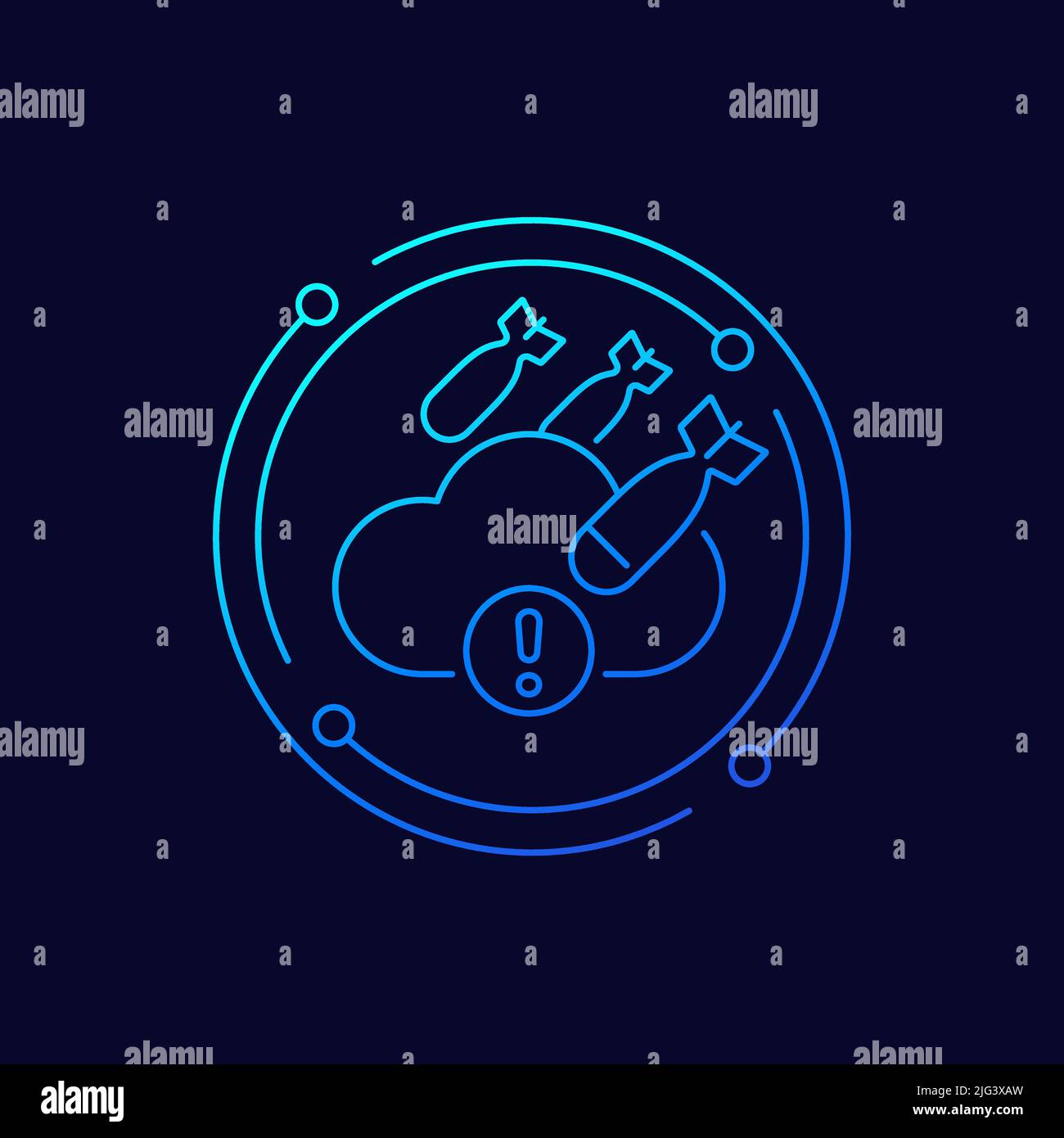 Hosting under DDoS attack line vector icon Stock Vector