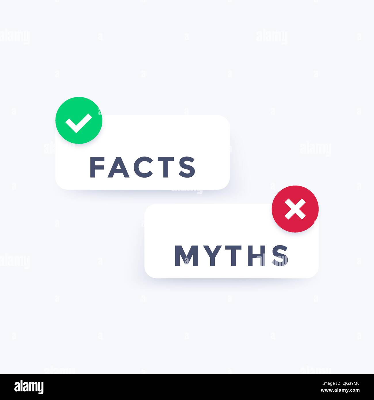 facts and myths, vector design elements Stock Vector