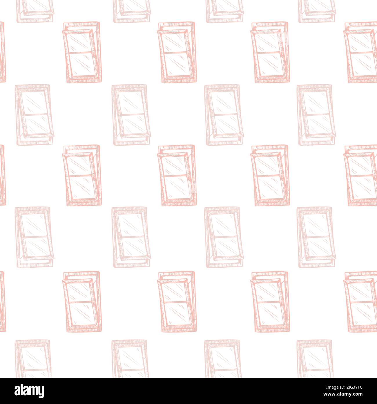 Windows lean forward engraved seamless pattern. Retro frame glass ...