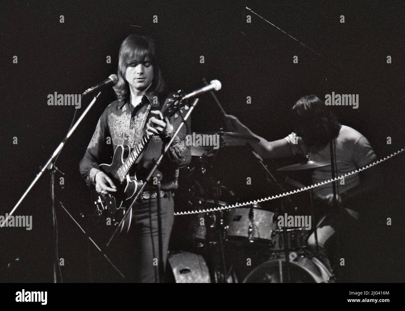 MOODY BLUES UK rock group at an unidentified gig in October 19732 Stock ...