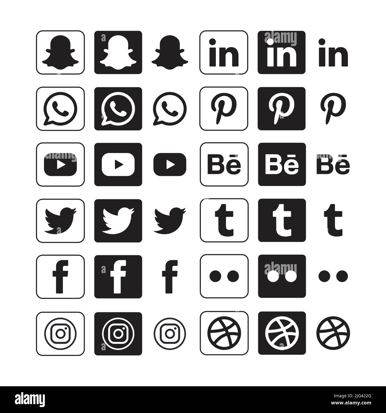 Black And White Vector Social Media Icons