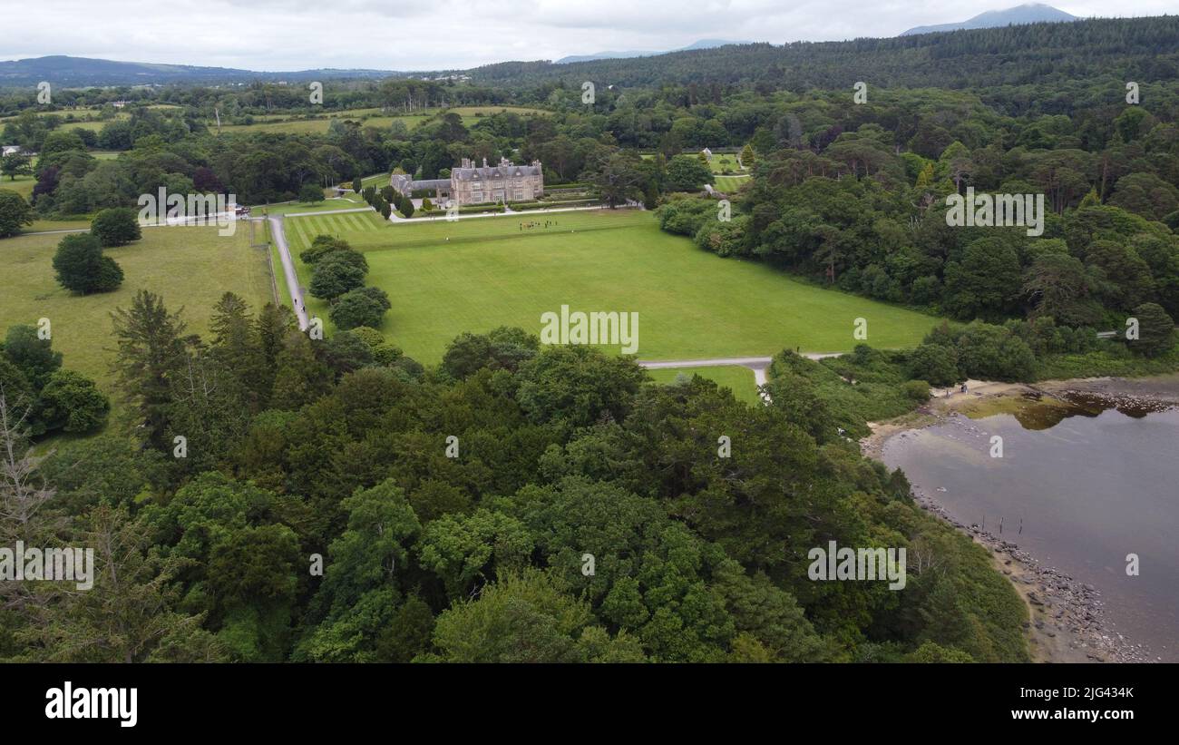 Muckross house and gardens ring of Kerry Ireland drone aerial view Stock Photo