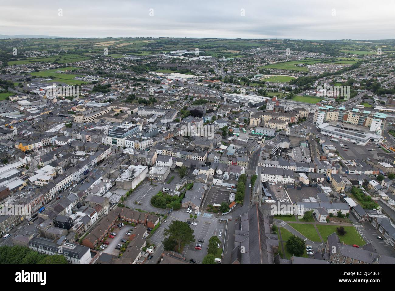 Tralee town centre County Kerry Ireland drone aerial view Stock Photo