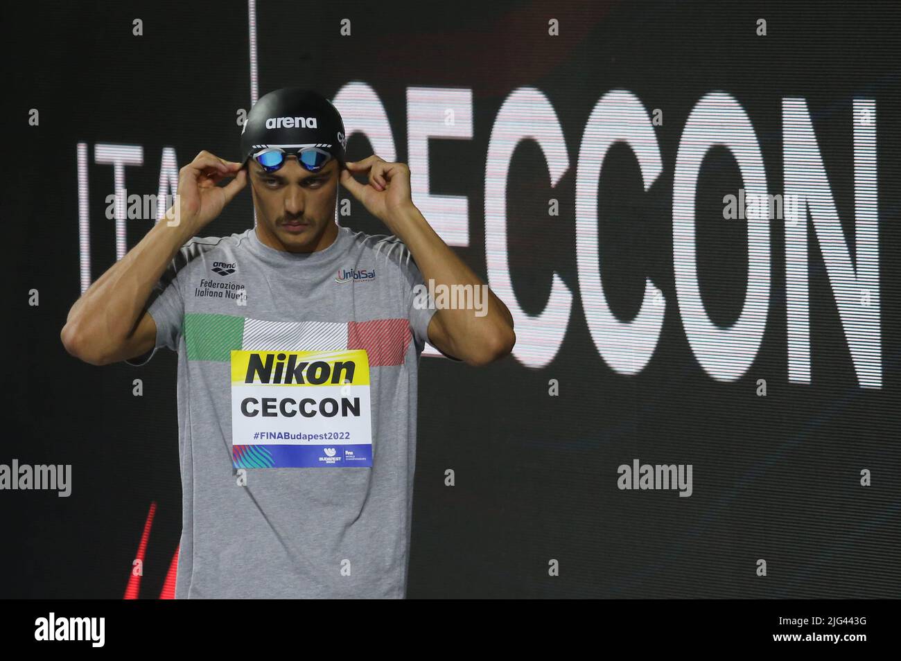 Thomas Ceccon of Italy Finale 50 M Backstroke  Men  during the 19th FINA World Championships Budapest 2022, Swimming event on June 24 2022 in Budapest, Hungary - Photo Laurent Lairys / DPPI Stock Photo