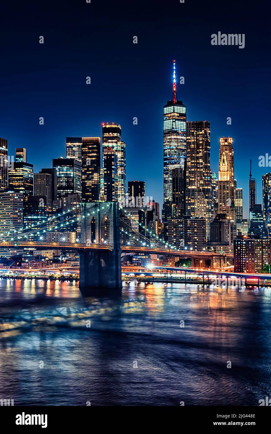 New York City by night Stock Photo
