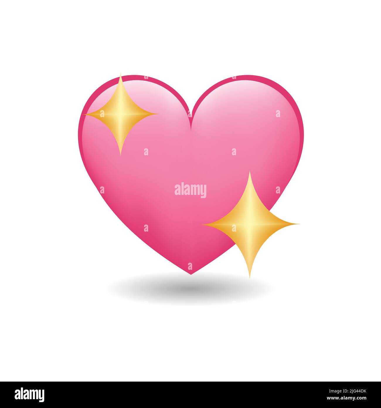 Sparkling Heart Love Emoji Icon Object Symbol Gradient Vector Art Design Cartoon Isolated Background. Pink heart emoji. Stock Vector