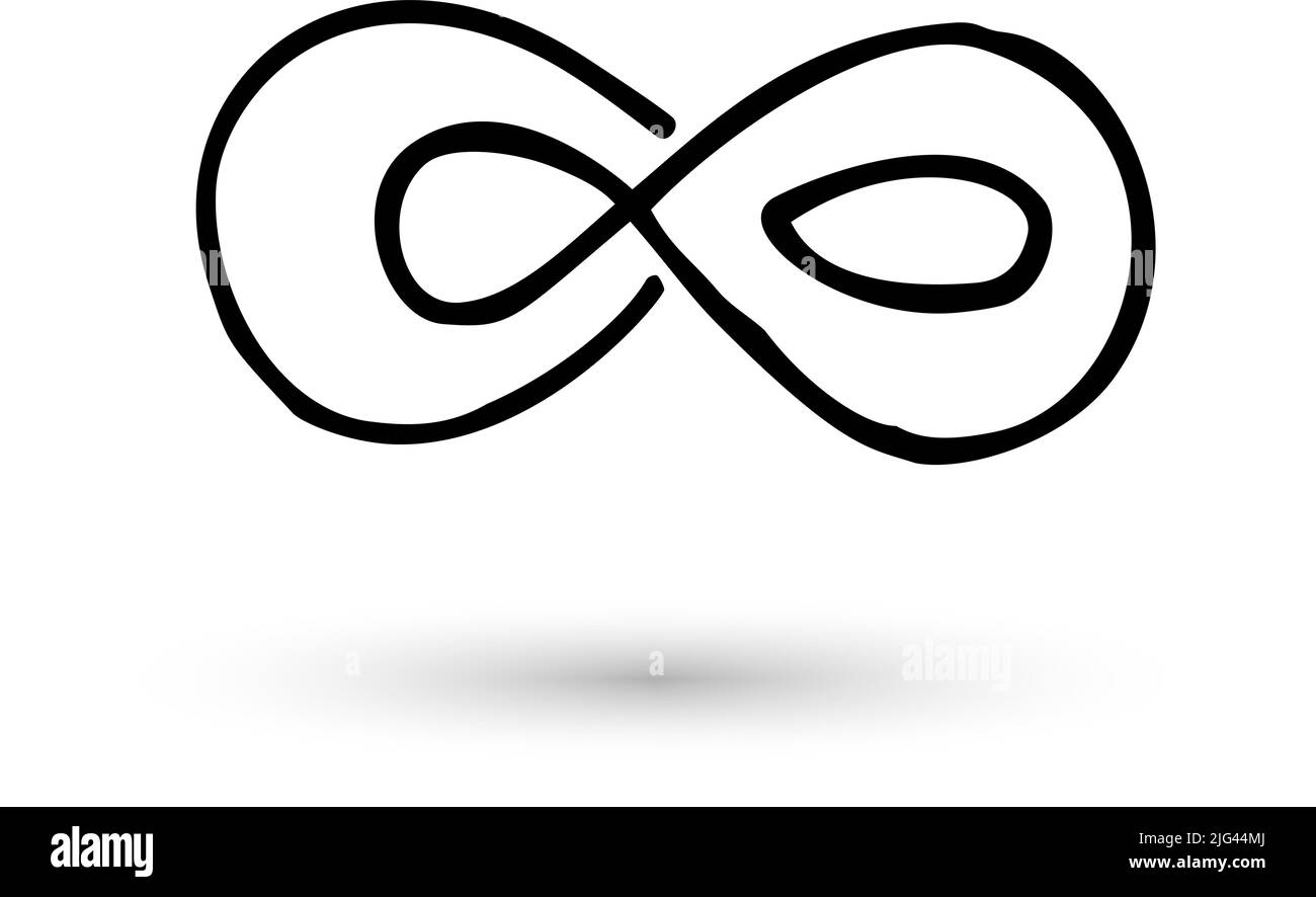 Infinity symbol hand drawn with ink brush Stock Vector