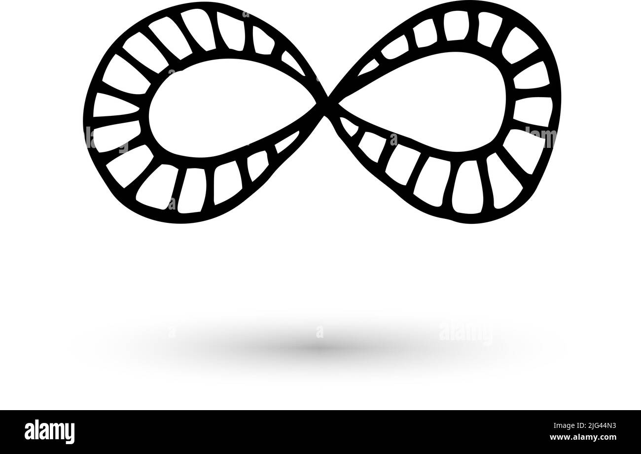 Infinity symbol hand drawn with ink brush Stock Vector