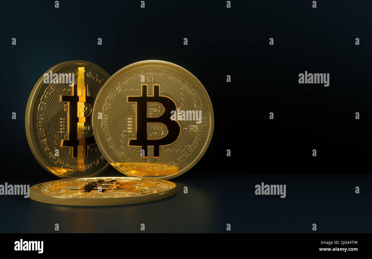 Bitcoin background, crisis bitcoin and Crypto , 3 coins bitcoin, 3D work  and 3D image Stock Photo - Alamy