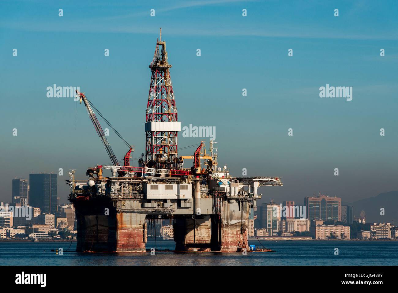 Oil Drilling Rig in Guanabara Bay in Rio de Janeiro, Brazil Stock Photo ...