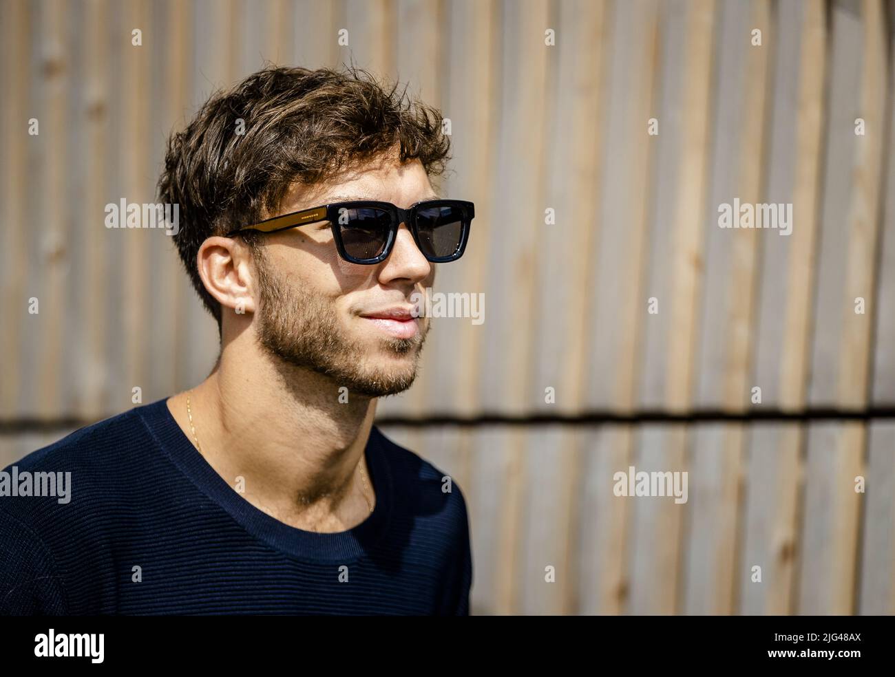 Austria, 2022-07-07 10:06:15 SPIELBERG - Pierre Gasly (AlphaTauri) arrives  at the Red Bull Ring race track ahead of the Austrian Grand Prix. ANP SEM  VAN DER WAL netherlands out - belgium out Stock Photo - Alamy