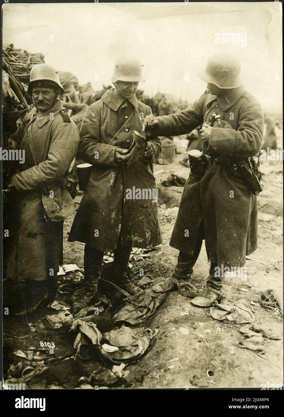 The big battle in the west. Field gray in front of a captured English