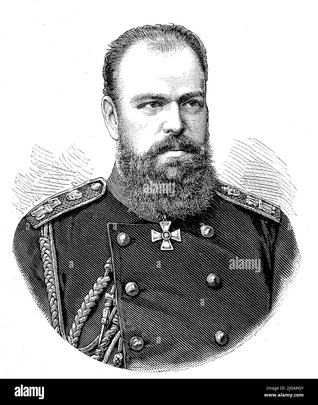 Alexander III., gebürtig Alexander Alexandrowitsch Romanow, 10. März 1845 - 1. November 1894, entstammte dem Hause Romanow-Holstein-Gottorp und war von 1881 bis 1894 Kaiser von Russland  /  Alexander III, born Alexander Alexandrovich Romanov, March 10, 1845 - November 1, 1894, descended from the House of Romanov-Holstein-Gottorp and was Emperor of Russia from 1881 to 1894, Historisch, historical, digital improved reproduction of an original from the 19th century / digital restaurierte Reproduktion einer Originalvorlage aus dem 19. Jahrhundert, genaues Originaldatum nicht bekannt Stock Photo