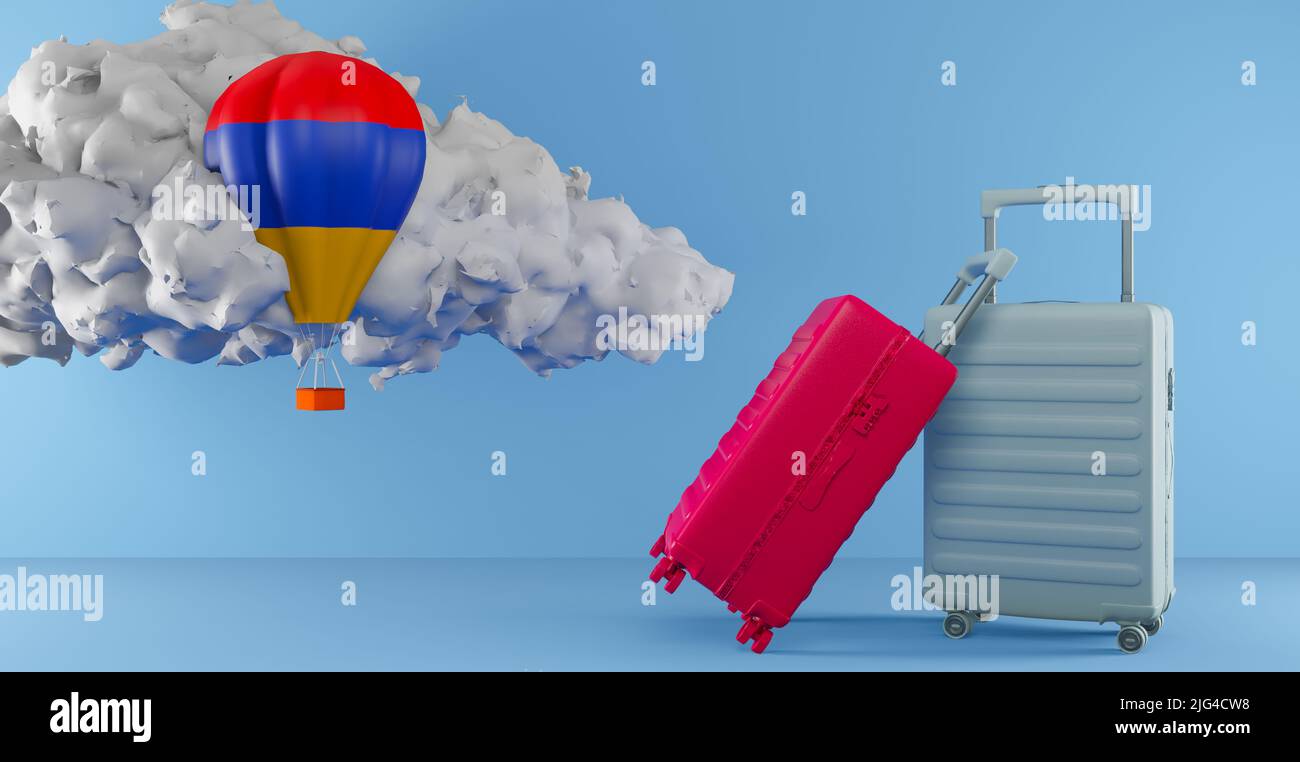 Travel in Armenia, the concept of traveling in Armenia, luggage ...
