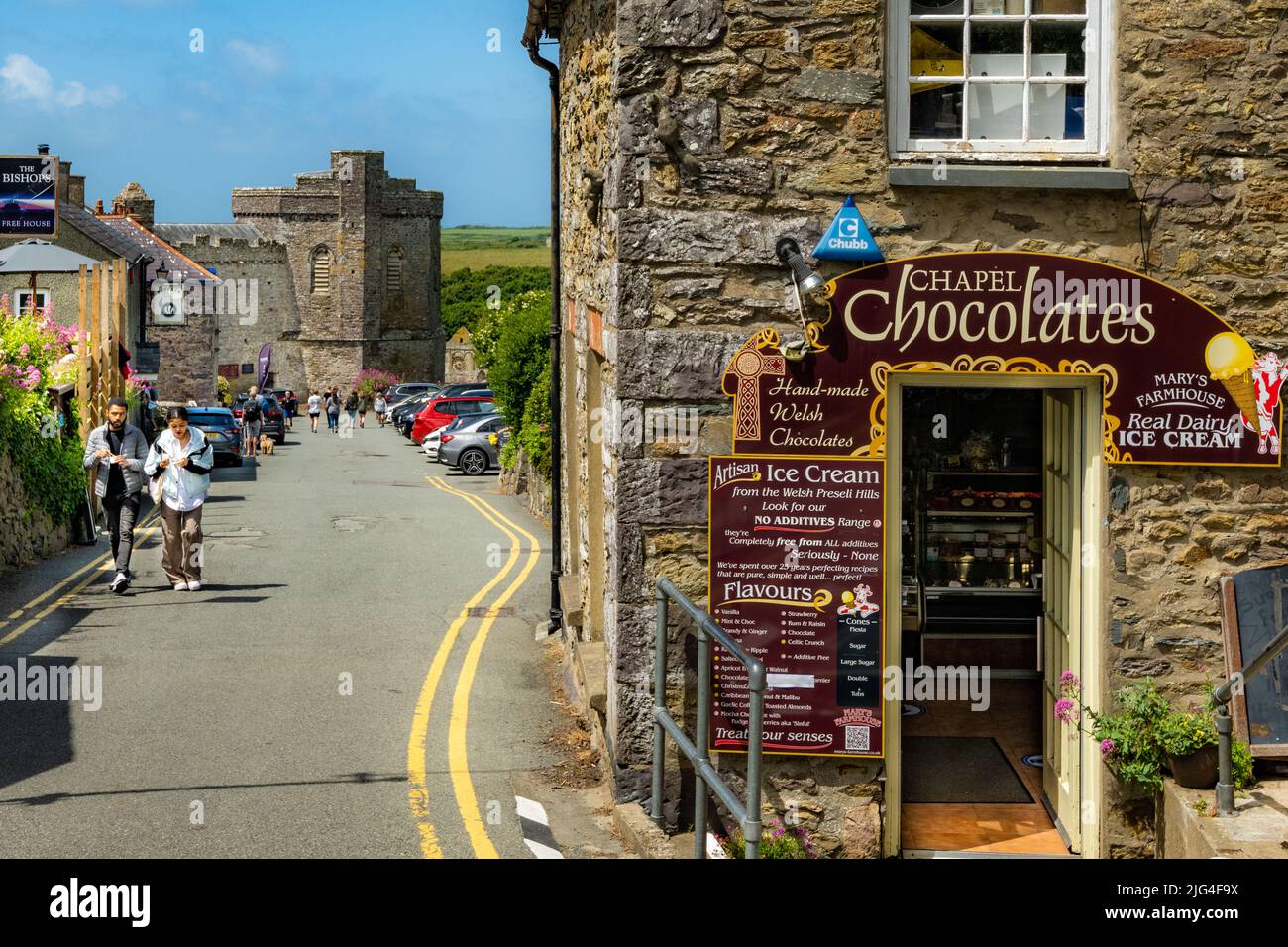 Chapel Chocolates, chocolate shop in Britain's smallest city, St Davids, Pembrokeshire, Wales, UK Stock Photo