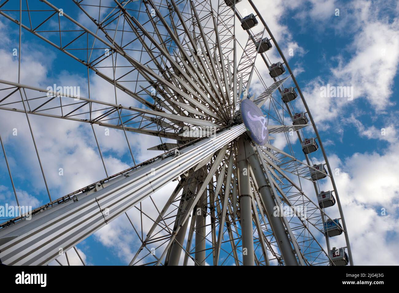 Low Angle View of Ferris Wheel Stock Photo