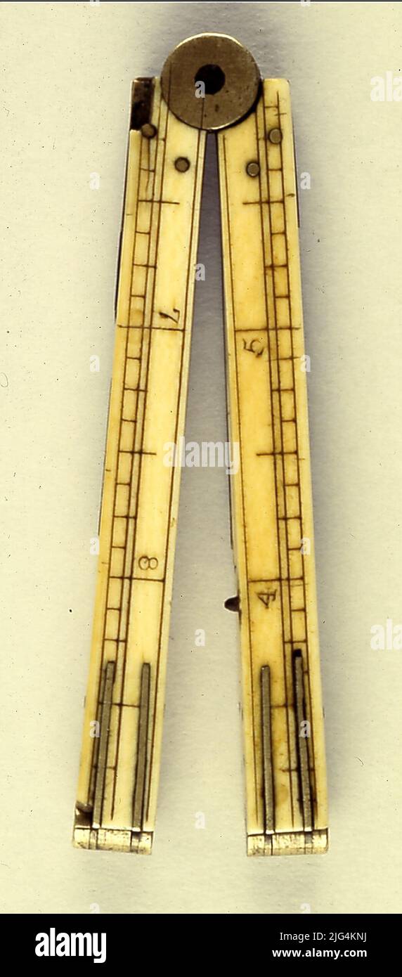 Articulated rule. Rule. Calculation instrument used by guardiamers for ...