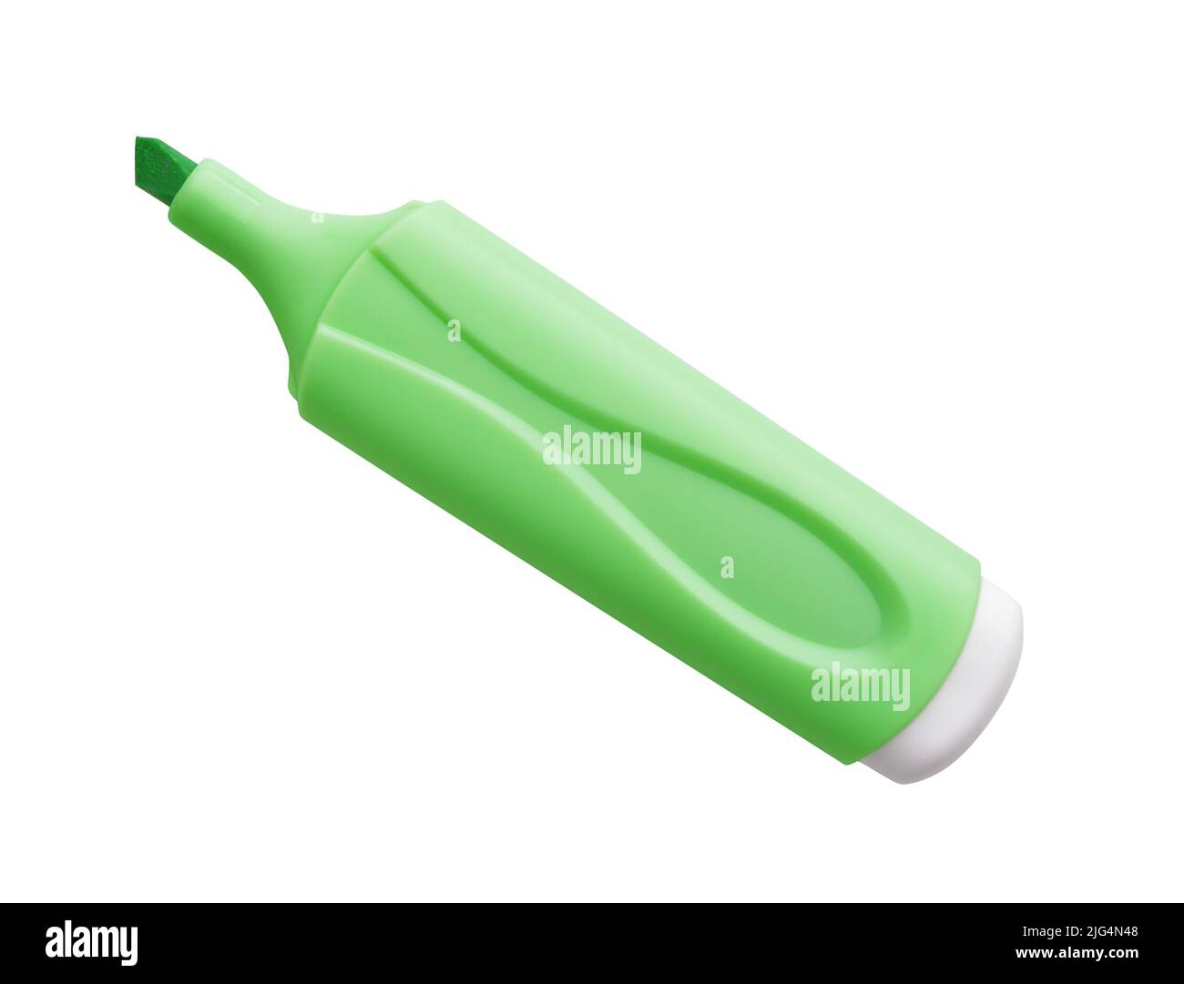 Green highlighter pen isolated on white Stock Photo