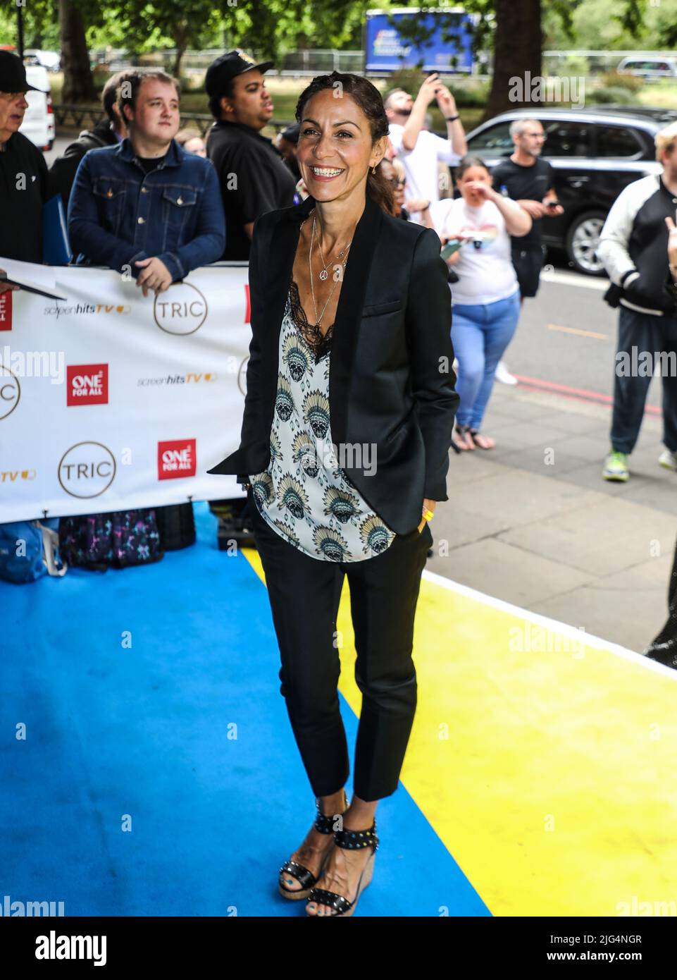 London, UK. 06th July, 2022. Julia Bradbury seen arriving for the TRIC Awards 2022 at the Grosvenor House Hotel in London. Credit: SOPA Images Limited/Alamy Live News Stock Photo