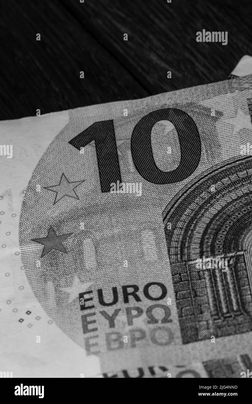 Money EURO banknotes. Inflation and economy concept in Europe Stock Photo