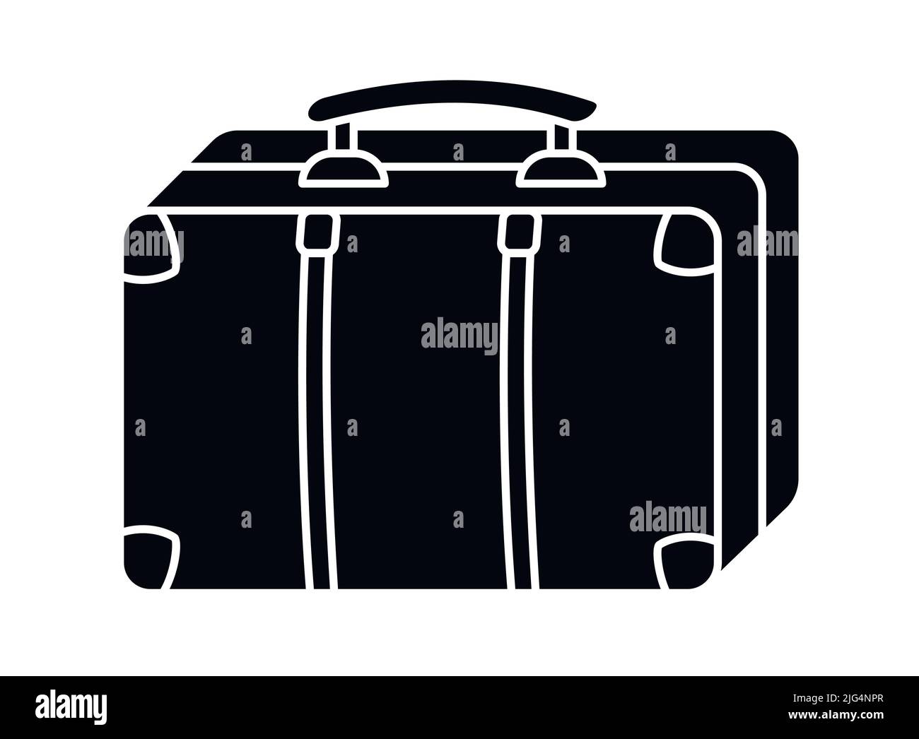 Classic portmanteau baggage or old suitcase symbol vector illustration icon Stock Vector