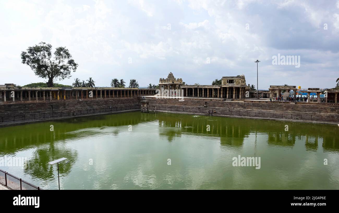View of Melukote Pushkarni, Melukote, Mandya, Karnataka, India. Stock Photo