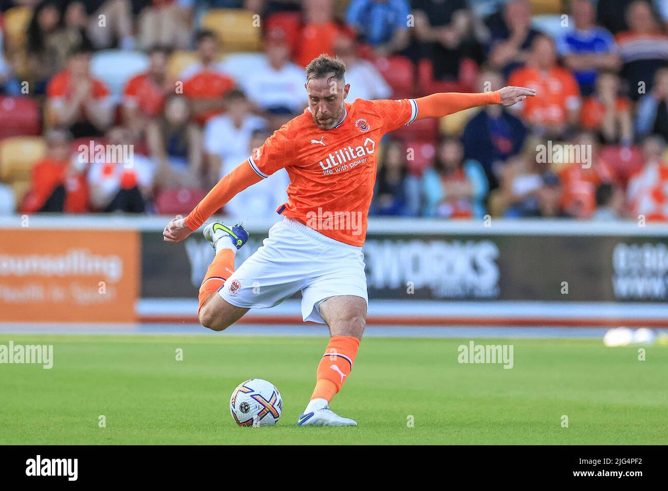 Richard Keogh #26 of Blackpool in action during the game Stock Photo ...