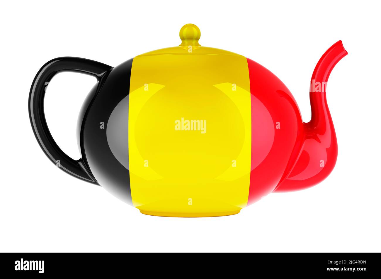Teapot with Belgian flag, 3D rendering isolated on white background ...