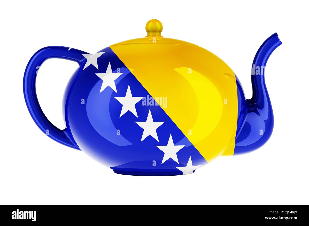 Teapot with Bosnian and Herzegovinan flag, 3D rendering isolated on ...