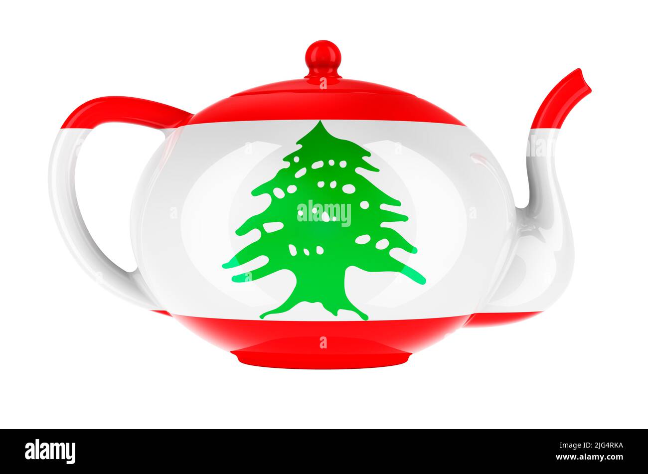 Teapot with Lebanese flag, 3D rendering isolated on white background ...