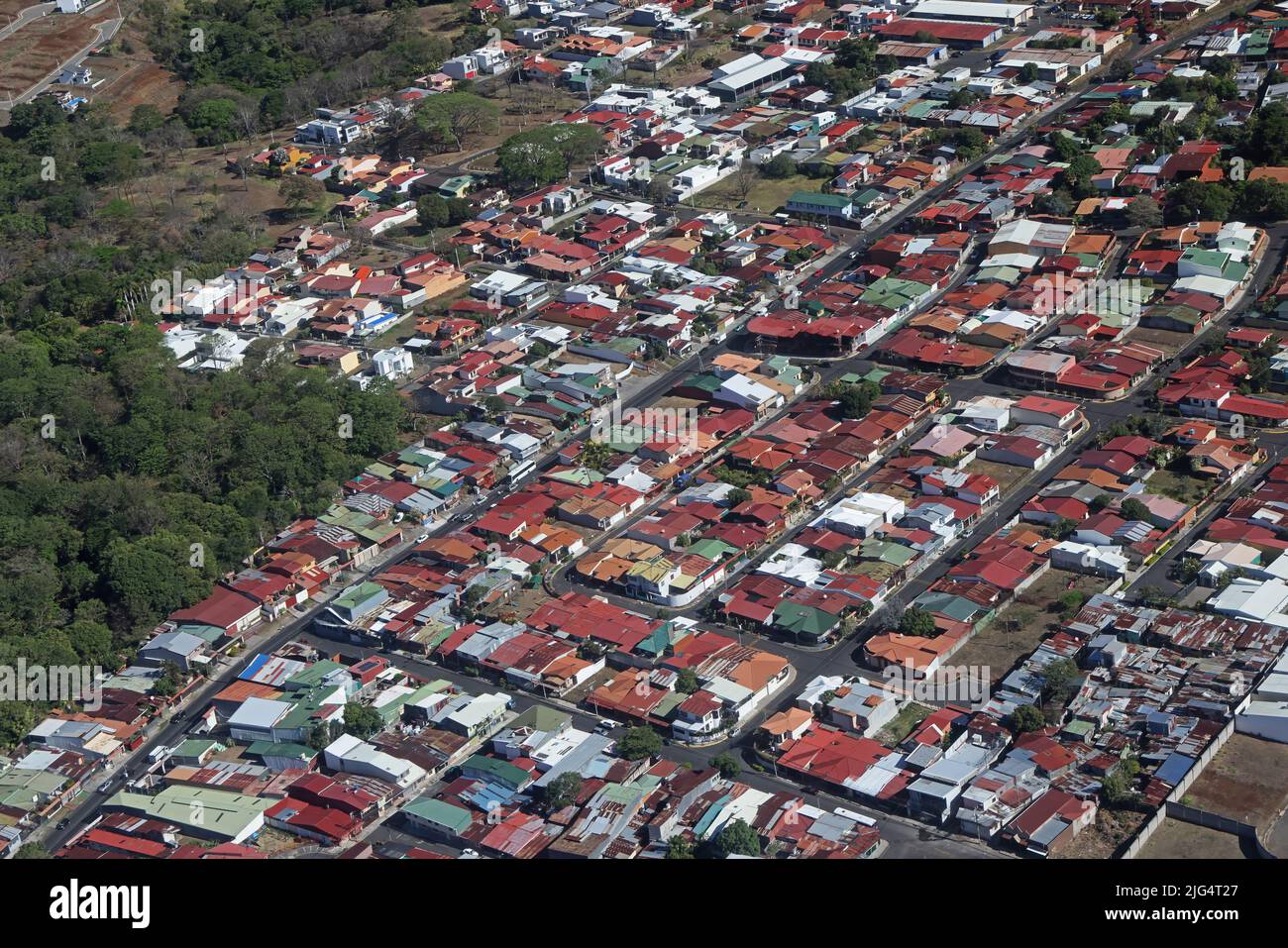aerial photo of suburban San Jose San jose, Costa Rica,               March Stock Photo