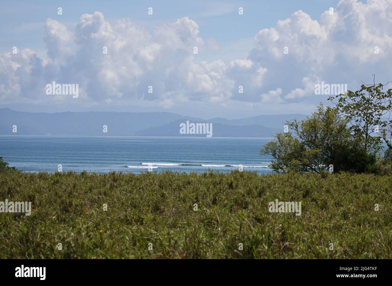 view out to Pacific Ocean Osa Peninsula, Costa Rica,               March Stock Photo