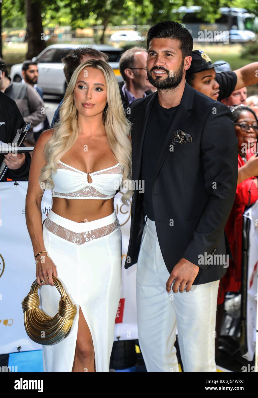 London, UK. 06th July, 2022. Amber Turner and Dan Edgar seen arriving for the TRIC Awards 2022 at the Grosvenor House Hotel in London. (Photo by Brett Cove/SOPA Images/Sipa USA) Credit: Sipa USA/Alamy Live News Stock Photo